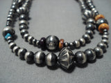 Magnificent Vintage Native American Jewelry Navajo Sterling Silver Turquoise Necklace-Nativo Arts