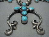 Magnificent Vintage Native American Jewelry Navajo Sterling Silver Turquoise Necklace-Nativo Arts