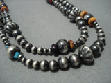 Magnificent Vintage Native American Jewelry Navajo Sterling Silver Turquoise Necklace-Nativo Arts