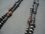 Magnificent Vintage Native American Jewelry Navajo Sterling Silver Turquoise Necklace-Nativo Arts