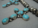 Magnificent Vintage Native American Jewelry Navajo Sterling Silver Turquoise Necklace-Nativo Arts