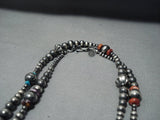 Magnificent Vintage Native American Jewelry Navajo Sterling Silver Turquoise Necklace-Nativo Arts