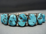 Magnificent Vintage Native American Jewelry Navajo Turquoise Sterling Silver Richard Begay Bracelet-Nativo Arts