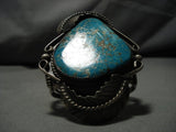 Magnificent Vintage Native American Navajo #8 Turquoise Sterling Silver Bracelet Old-Nativo Arts