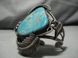 Magnificent Vintage Native American Navajo #8 Turquoise Sterling Silver Bracelet Old-Nativo Arts