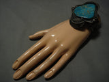 Magnificent Vintage Native American Navajo #8 Turquoise Sterling Silver Bracelet Old-Nativo Arts