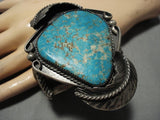 Magnificent Vintage Native American Navajo #8 Turquoise Sterling Silver Bracelet Old-Nativo Arts