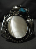 Magnificent Vintage Native American Navajo Domed Shell Sterling Silver Bracelet Old-Nativo Arts