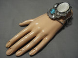 Magnificent Vintage Native American Navajo Domed Shell Sterling Silver Bracelet Old-Nativo Arts