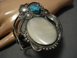 Magnificent Vintage Native American Navajo Domed Shell Sterling Silver Bracelet Old-Nativo Arts
