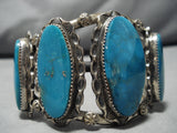 Magnificent Vintage Native American Navajo Domed Turquoise Sterling Silver Darr Begay Bracelet-Nativo Arts
