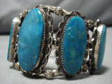 Magnificent Vintage Native American Navajo Domed Turquoise Sterling Silver Darr Begay Bracelet-Nativo Arts