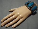 Magnificent Vintage Native American Navajo Domed Turquoise Sterling Silver Darr Begay Bracelet-Nativo Arts