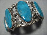 Magnificent Vintage Native American Navajo Domed Turquoise Sterling Silver Darr Begay Bracelet-Nativo Arts