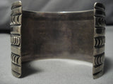 Magnificent Vintage Native American Navajo Early Sun Stampings Sterling Silver Bracelet Old-Nativo Arts