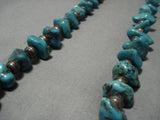 Magnificent Vintage Native American Navajo Royston Turquoise Sterling Silver Necklace Old-Nativo Arts