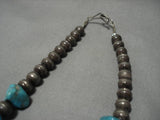 Magnificent Vintage Native American Navajo Royston Turquoise Sterling Silver Necklace Old-Nativo Arts