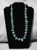 Magnificent Vintage Native American Navajo Royston Turquoise Sterling Silver Necklace Old-Nativo Arts