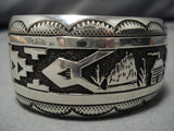 Magnificent Vintage Native American Navajo Sterling Silver Thomas Singer Bracelet Old-Nativo Arts