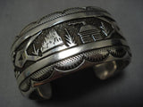 Magnificent Vintage Native American Navajo Sterling Silver Thomas Singer Bracelet Old-Nativo Arts
