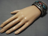 Magnificent Vintage Navajo John Sterling Silver Native American Bracelet Old-Nativo Arts