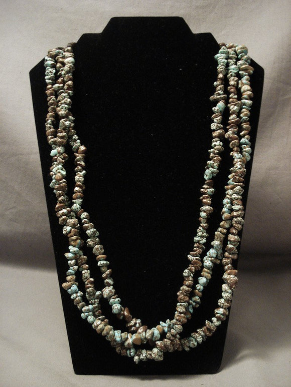 Magnificent Vintage Navajo Native American Jewelry jewelry #8 Turquoise Necklace- Unique Squaw Wrap-Nativo Arts