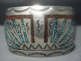 Magnificent Vintage Navajo Native American Jewelry jewelry Turquoise Sterling Silver Bracelet-Nativo Arts