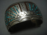 Magnificent Vintage Navajo Native American Jewelry jewelry Turquoise Sterling Silver Bracelet-Nativo Arts