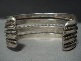 Magnificent Vintage Navajo Quadruple Rail Sterling Native American Jewelry Silver Bracelet-Nativo Arts