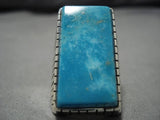 Magnificent Vintage Navajo Sterling Silver Native American Turquoise Ring Old-Nativo Arts