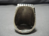 Magnificent Vintage Navajo Sterling Silver Native American Turquoise Ring Old-Nativo Arts