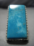 Magnificent Vintage Navajo Sterling Silver Native American Turquoise Ring Old-Nativo Arts