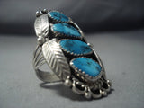 Magnificent Vintage Navajo Turquoise Sterling Native American Jewelry Silver Al Boyd Ring Old-Nativo Arts