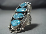 Magnificent Vintage Navajo Turquoise Sterling Native American Jewelry Silver Al Boyd Ring Old-Nativo Arts