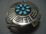 Magnificent Vintage Navajo Turquoise Sterling Native American Jewelry Silver Bracelet Old-Nativo Arts