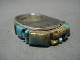 Magnificent Vintage Navajo Turquoise Sterling Silver Native American Ring Old-Nativo Arts