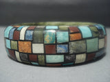 Magnificent Vintage Santo Domingo Turquoise Lapis Bangle Bracelet-Nativo Arts