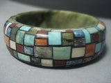 Magnificent Vintage Santo Domingo Turquoise Lapis Bangle Bracelet-Nativo Arts