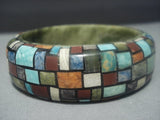 Magnificent Vintage Santo Domingo Turquoise Lapis Bangle Bracelet-Nativo Arts