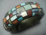 Magnificent Vintage Santo Domingo Turquoise Lapis Bangle Bracelet-Nativo Arts