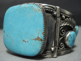 Magnifiecent Vintage Native American Jewelry Navajo Hinged Sterling Silver Turquoise Bracelet-Nativo Arts