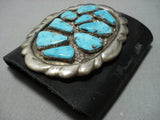 Magnifiecent Vintage Native American Jewelry Navajo Orenci Turquoise Sterling Silver Ketoh Bracelet-Nativo Arts