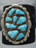 Magnifiecent Vintage Native American Jewelry Navajo Orenci Turquoise Sterling Silver Ketoh Bracelet-Nativo Arts