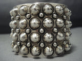 Magnifiecent Vintage Native American Jewelry Navajo Repoussed Sterling Silver Willie Bracelet- 101 Grams-Nativo Arts