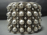 Magnifiecent Vintage Native American Jewelry Navajo Repoussed Sterling Silver Willie Bracelet- 101 Grams-Nativo Arts