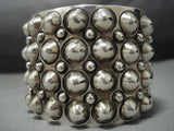Magnifiecent Vintage Native American Jewelry Navajo Repoussed Sterling Silver Willie Bracelet- 101 Grams-Nativo Arts