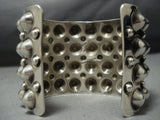Magnifiecent Vintage Native American Jewelry Navajo Repoussed Sterling Silver Willie Bracelet- 101 Grams-Nativo Arts