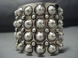 Magnifiecent Vintage Native American Jewelry Navajo Repoussed Sterling Silver Willie Bracelet- 101 Grams-Nativo Arts