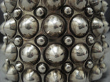 Magnifiecent Vintage Native American Jewelry Navajo Repoussed Sterling Silver Willie Bracelet- 101 Grams-Nativo Arts