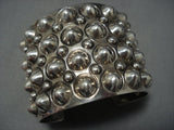 Magnifiecent Vintage Native American Jewelry Navajo Repoussed Sterling Silver Willie Bracelet- 101 Grams-Nativo Arts